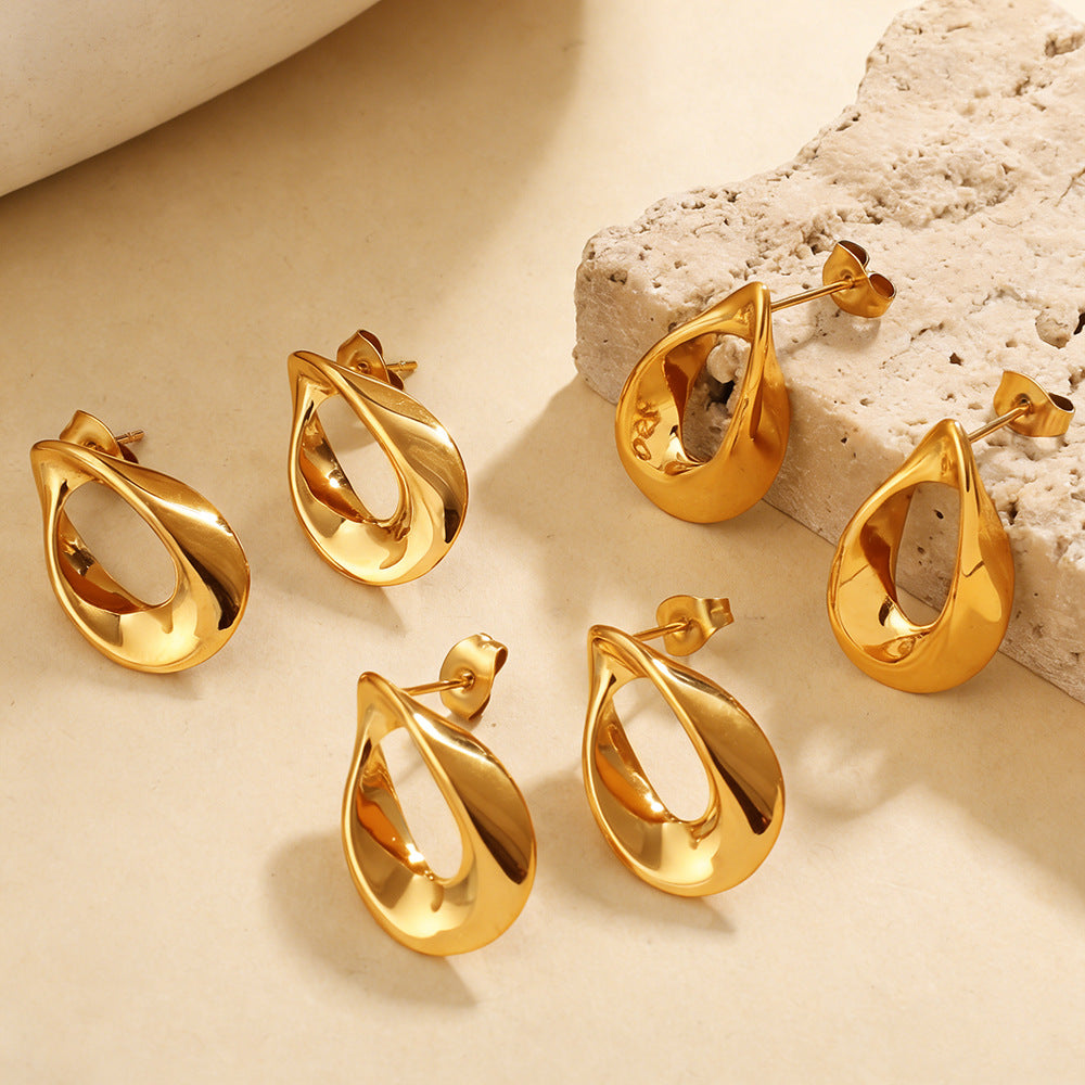 18K Gold-Plated Irregular Hoop Earring
