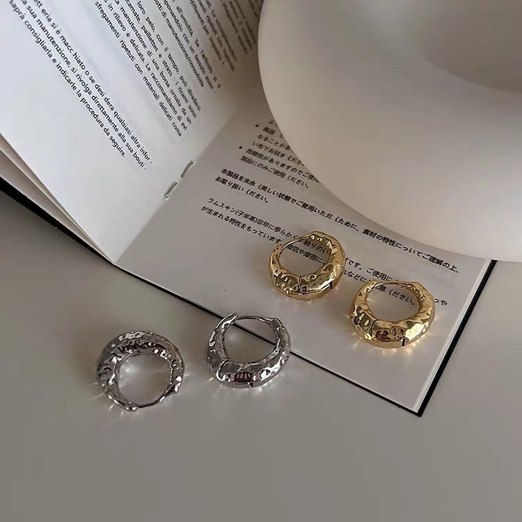 Croissant Hoop Earrings – Gold & Silver Finish