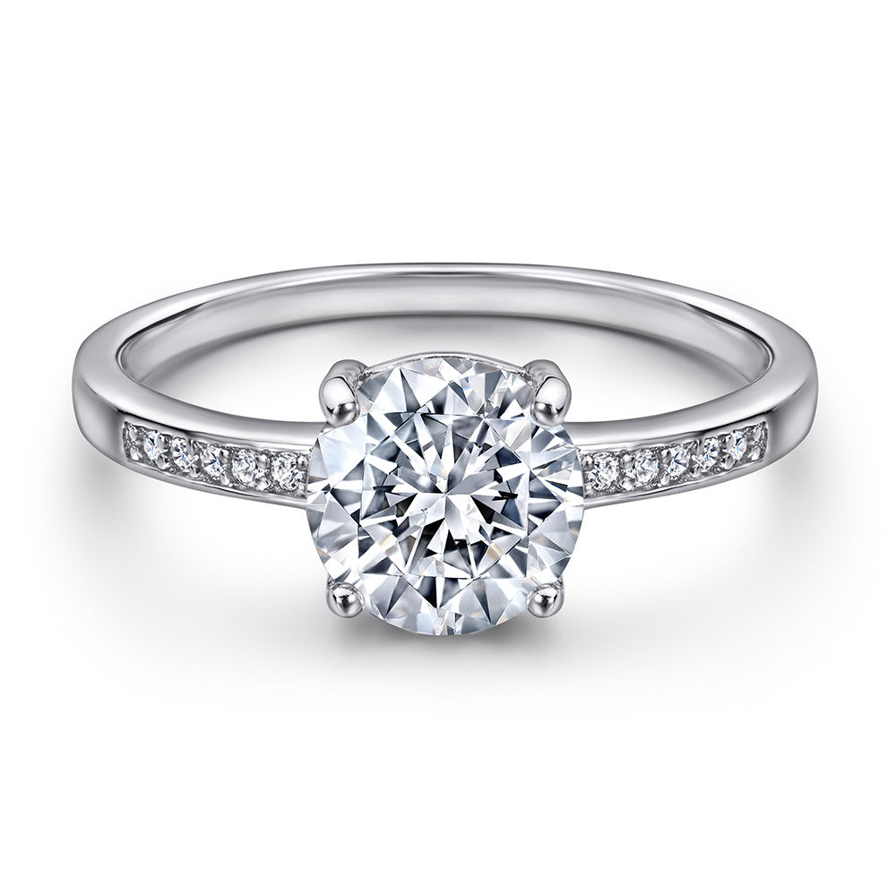 925 Silver Zircon Solitaire Wedding Ring – Women’s