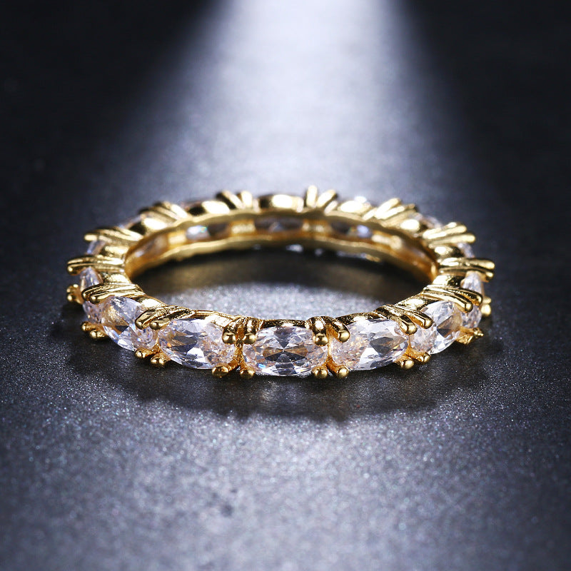 Gold-Plated T-Square Ring – Multi-Color Statement