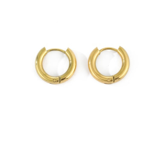 Gold-Plated Stud Earrings – Unisex Minimalist Design