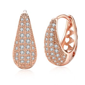 Gold Openwork Zircon Ear Clips – Pavé CZ Huggies