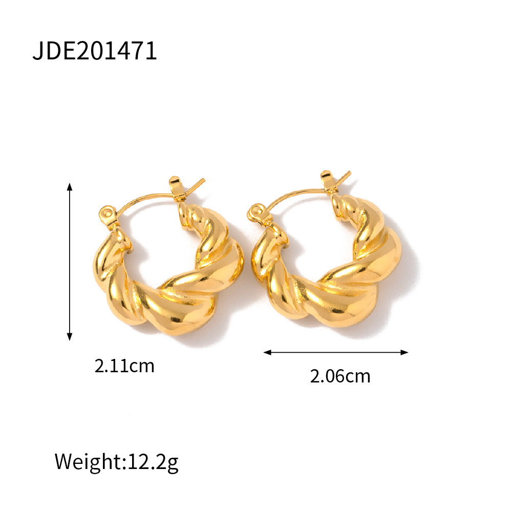 Gold Ellipse Earrings – 18K Plated Statement