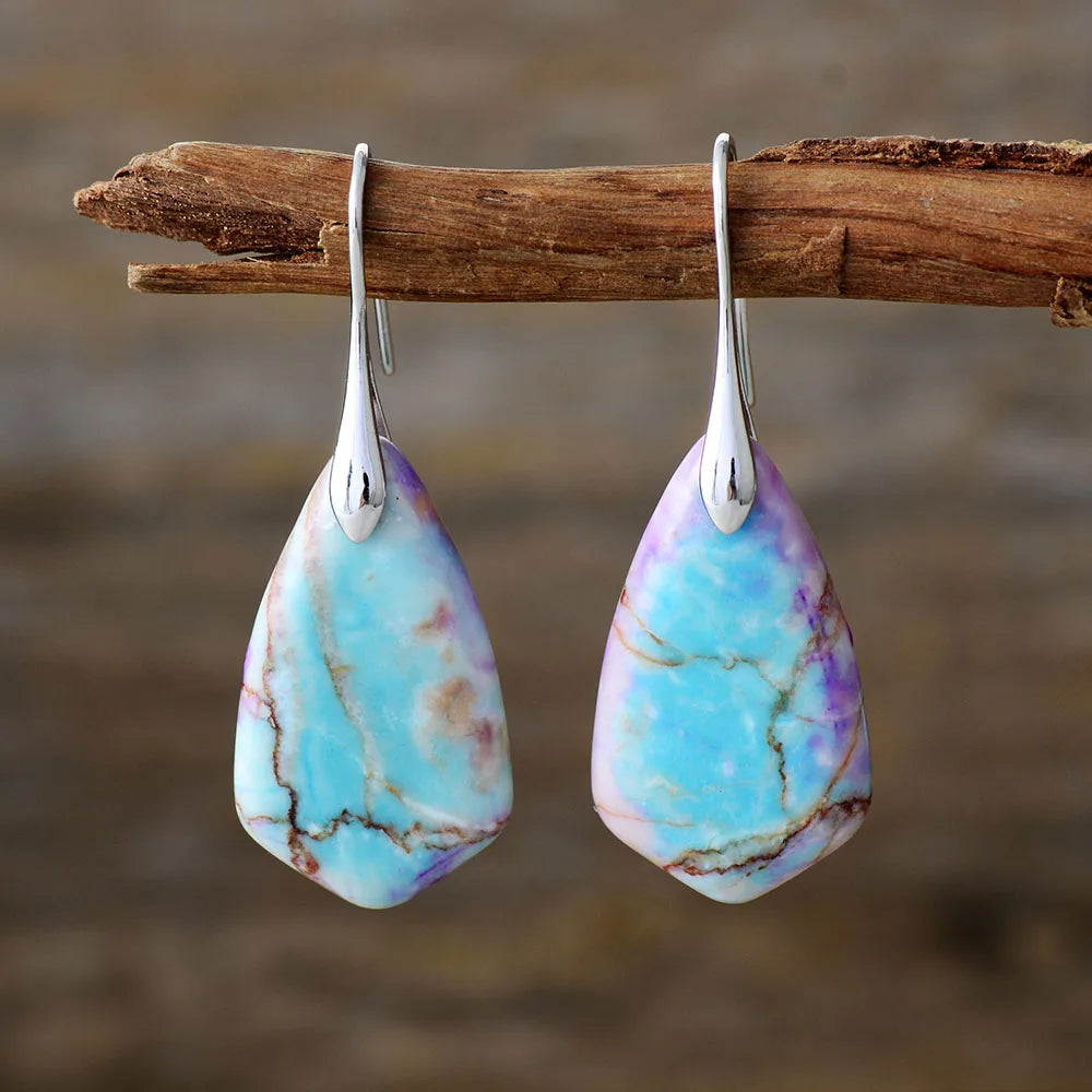 Handcrafted Jasper Stone Drop Earrings