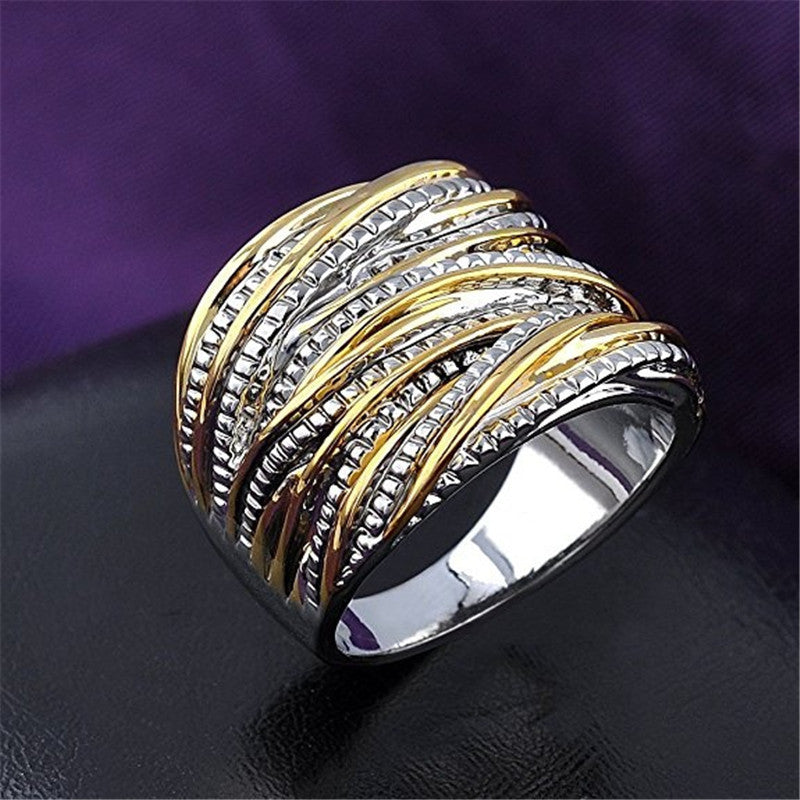 Retro Double Texture Ring – Unisex