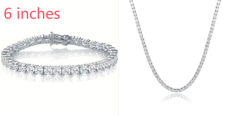 18K White Gold Plated Tennis Necklace - Luxury Zircon Statement Piece