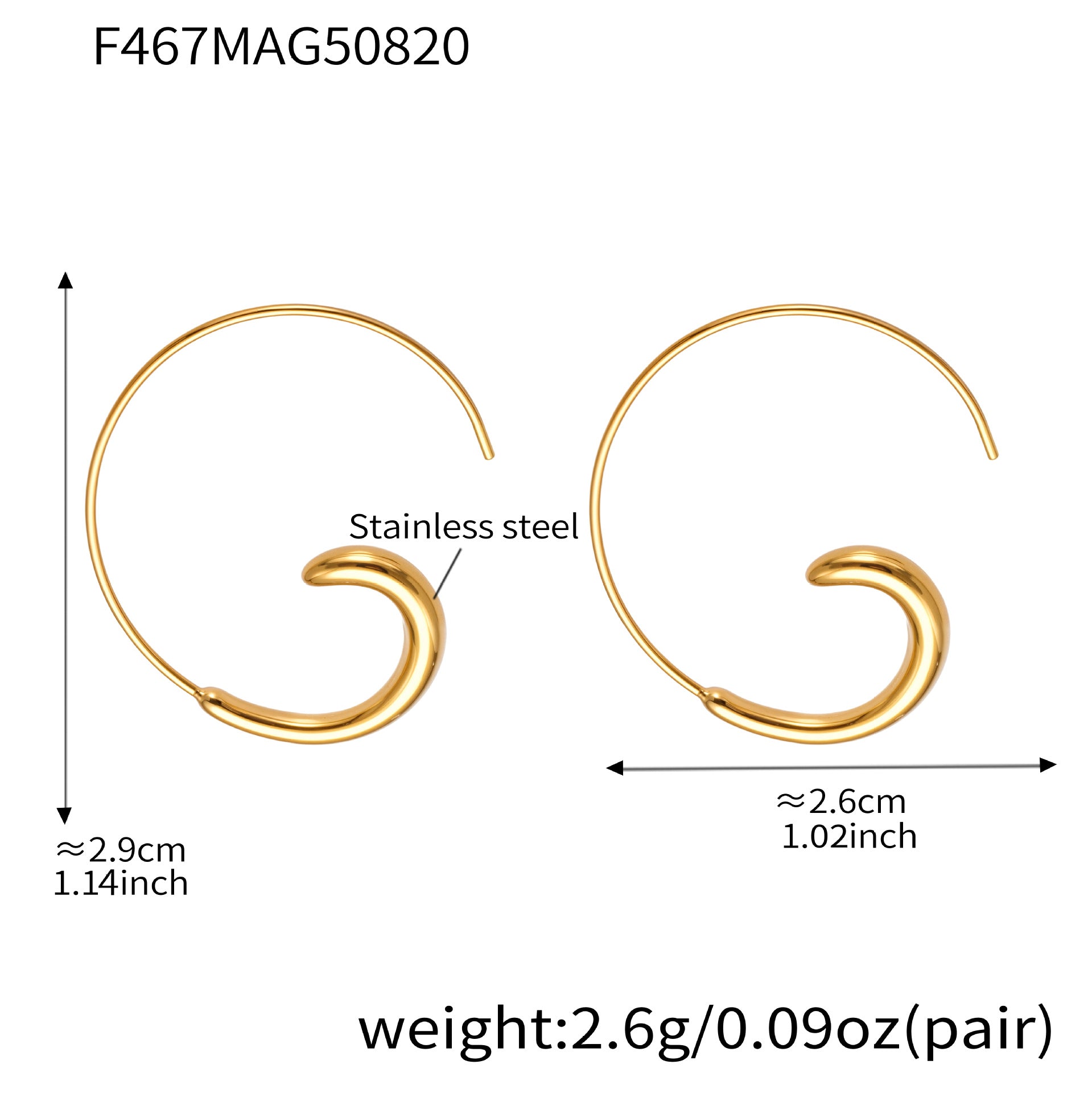 18K Gold-Plated Stainless Steel Hoop Earrings — Refined Everyday Luxury