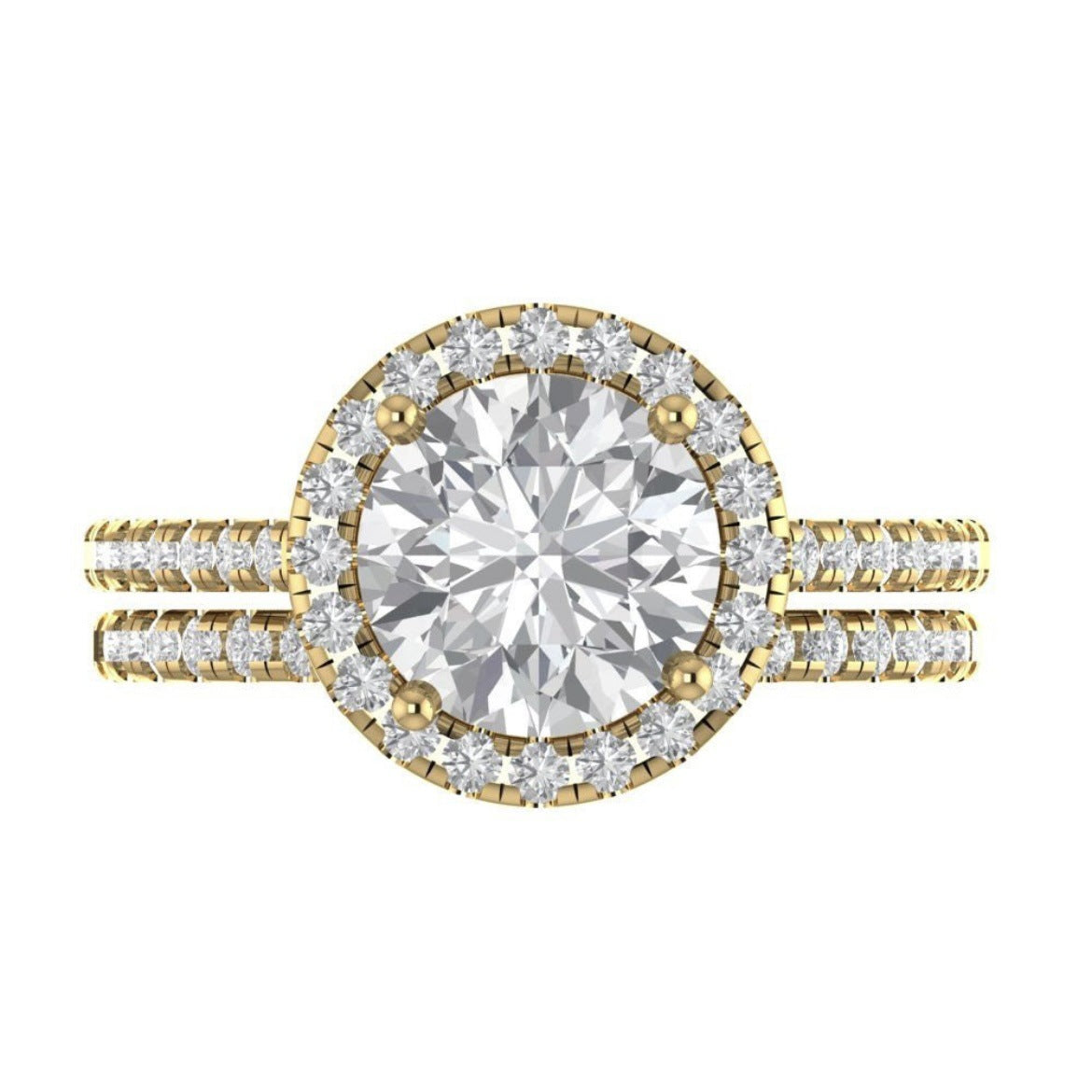 Gold Halo Diamond Solitaire Ring – Classic Luxury