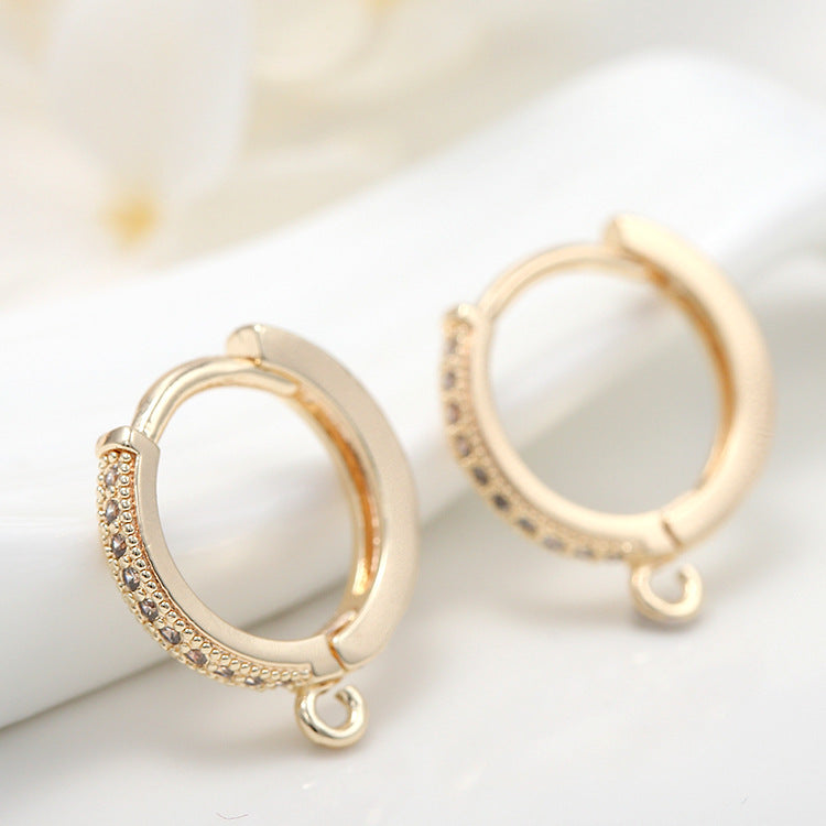 Gold Zircon U-Shape Ear Clips – Micro Pavé Hoop Earrings