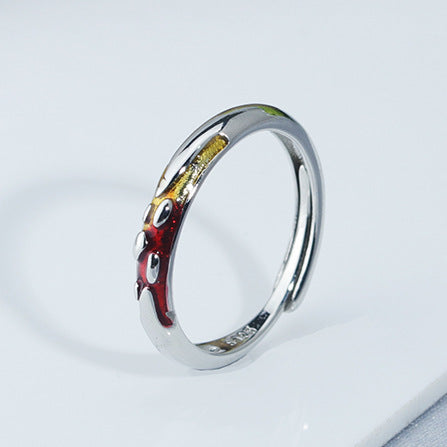 Simple Gold & Stone Couple Ring – Adjustable