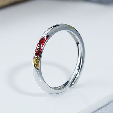 Simple Gold & Stone Couple Ring – Adjustable