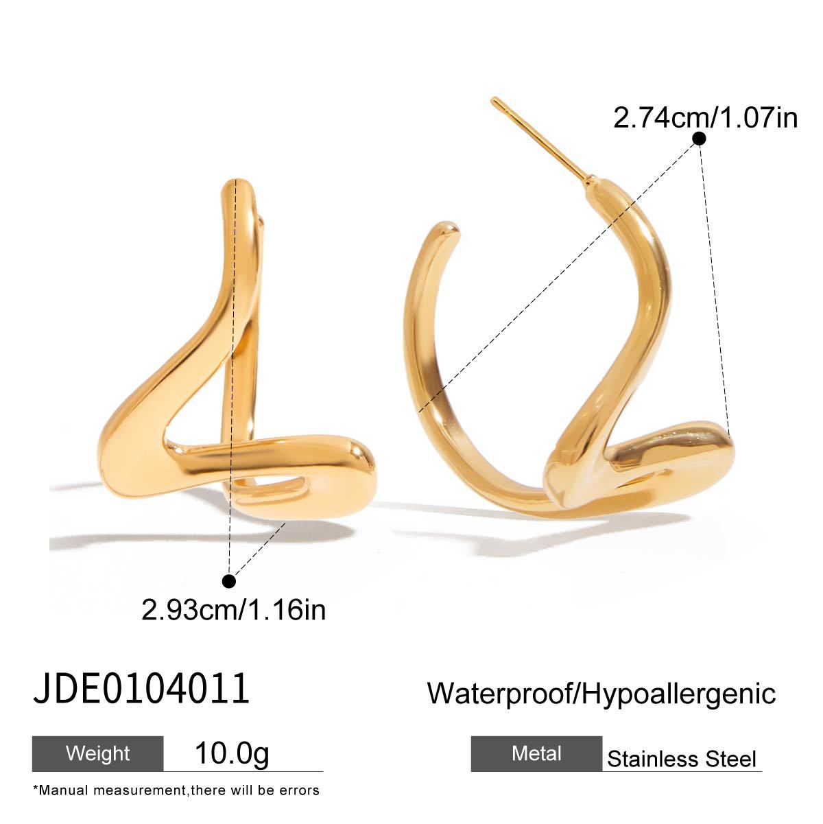 Minimalist Gold Studs — 18K Gold-Plated Everyday Earrings