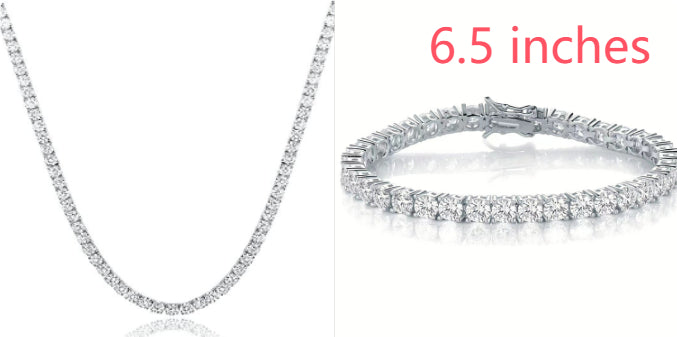 18K White Gold Plated Tennis Necklace - Luxury Zircon Statement Piece