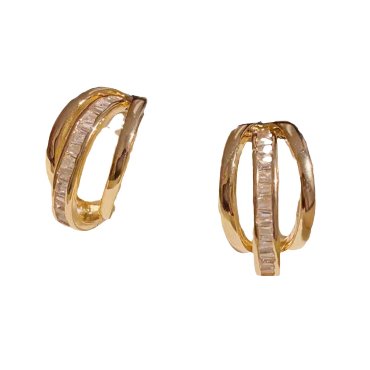925 Silver Zircon C-Ring Earrings