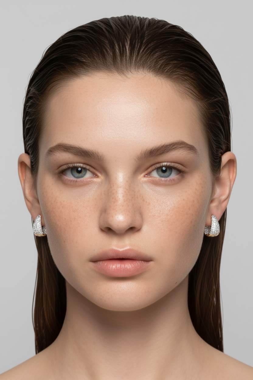 18K Gold Zirconia Drop Earrings