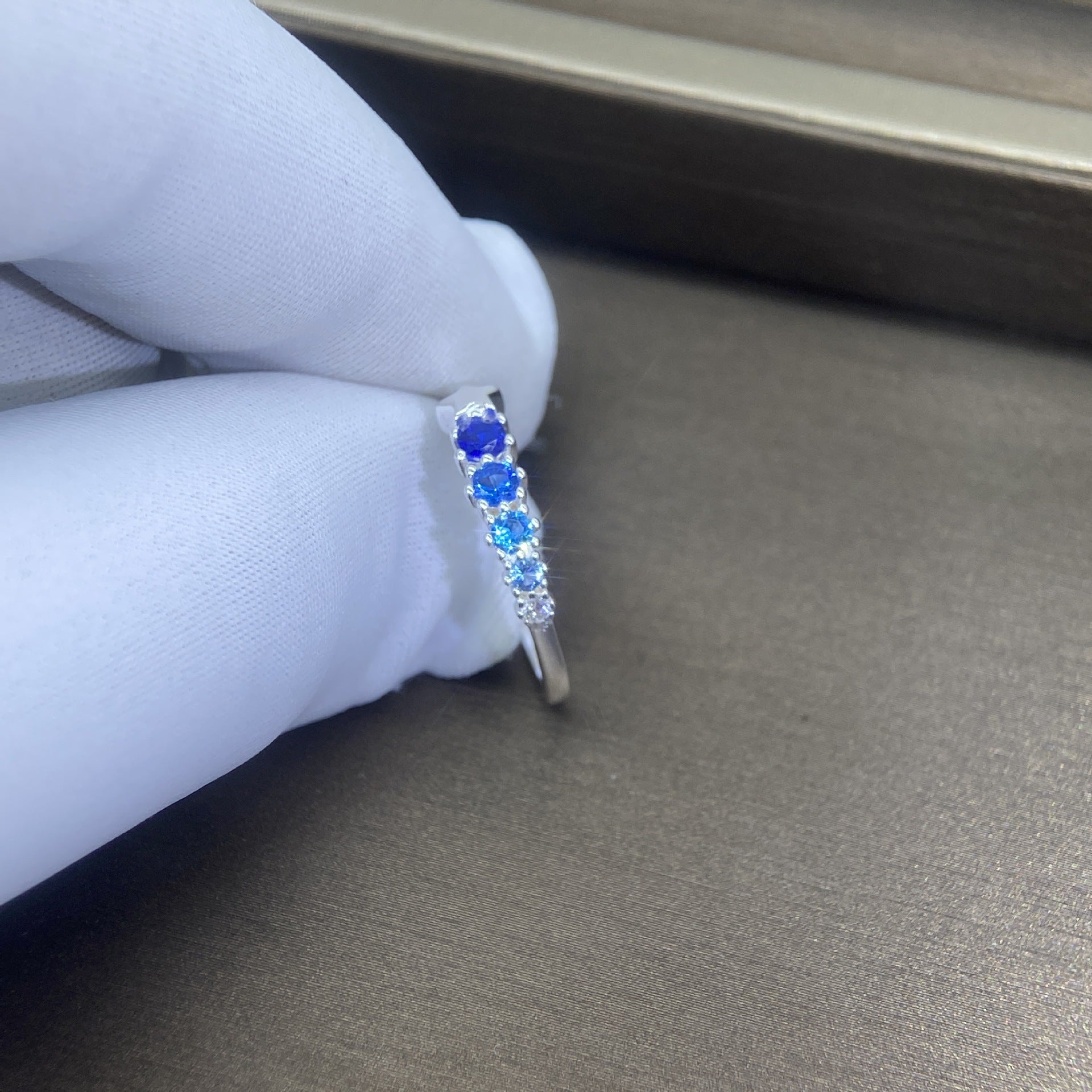 925 Silver Star Zircon Ring – Women’s White Gold