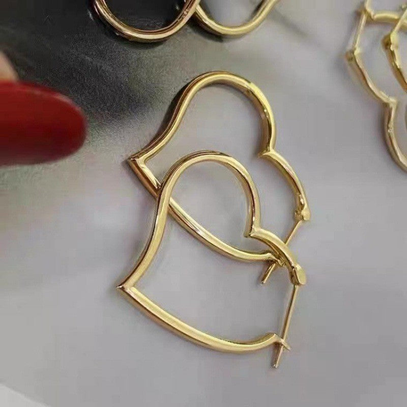 Au750 Yellow Gold Minimalist Hoop Earrings – Electroplated INS Light Luxury Jewelry for Women