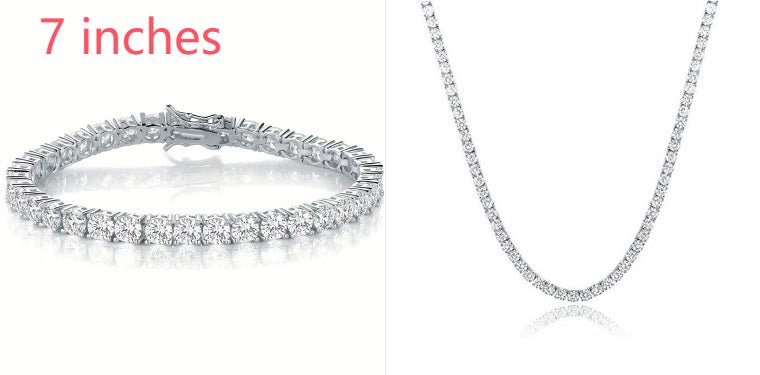 18K White Gold Plated Tennis Necklace - Luxury Zircon Statement Piece