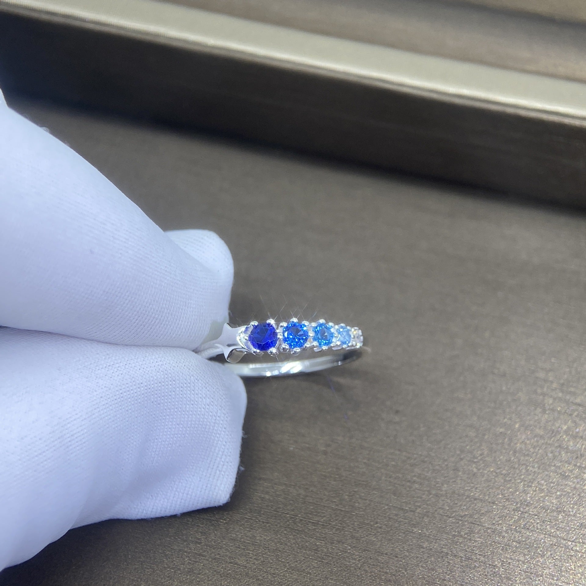 925 Silver Star Zircon Ring – Women’s White Gold