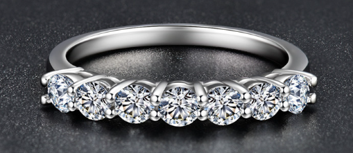Moissanite Eternity Band – 925 Sterling Silver