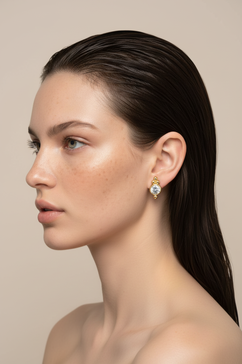 925 Sterling Silver Bezel Stud Earrings – Perfil Editorial