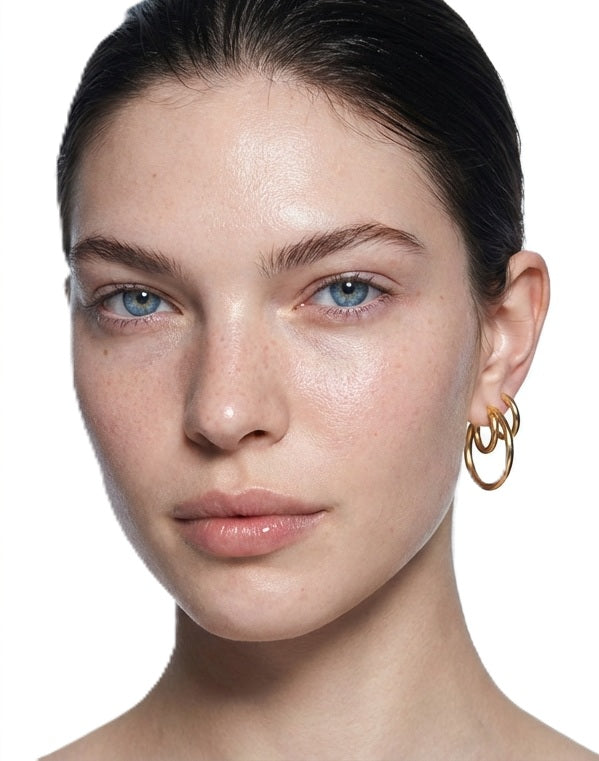 Gold-Plated Stud Earrings – Unisex Minimalist Design