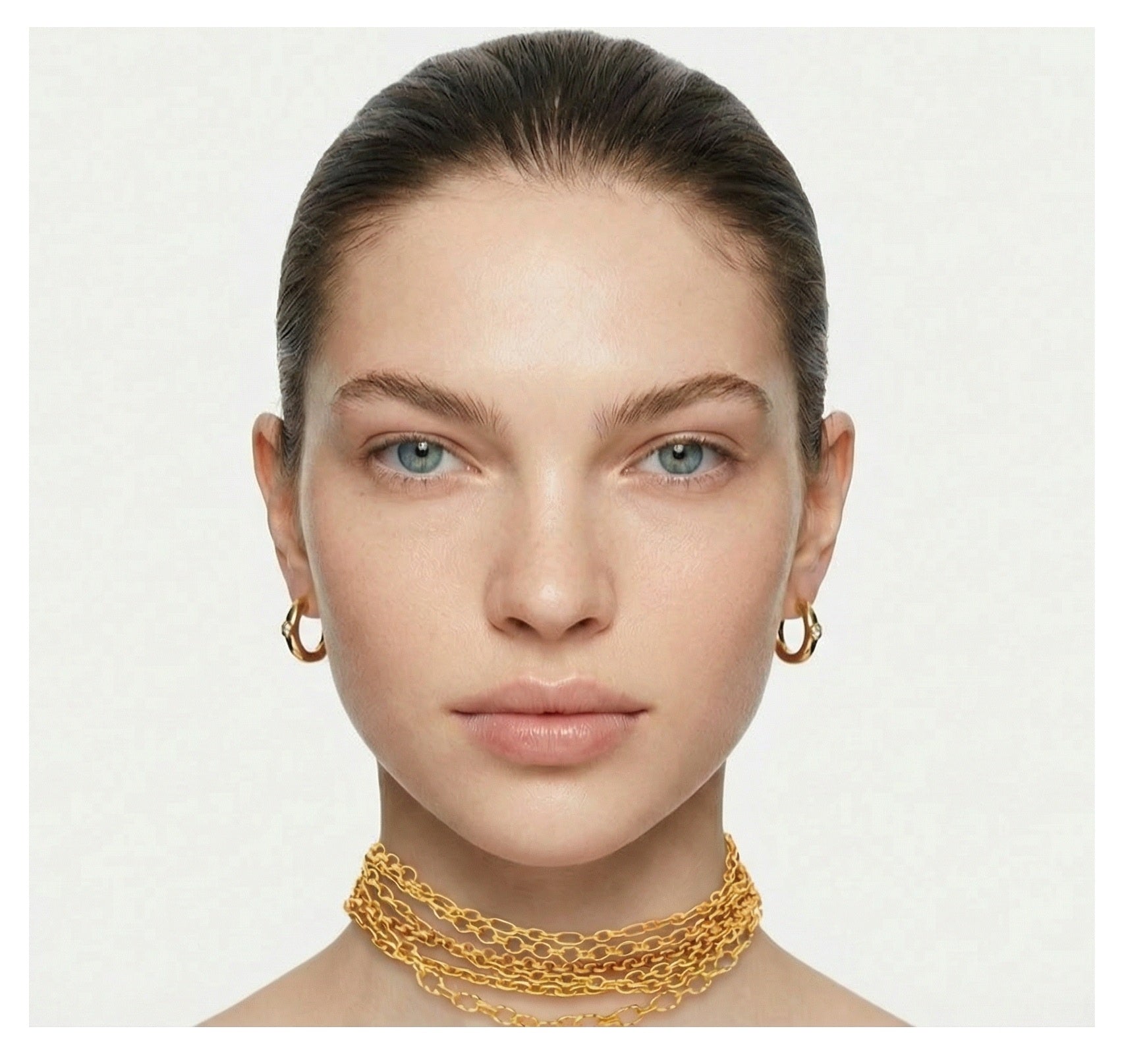 Handmade 18K Gold Necklace – Layered Chain Statement Piece
