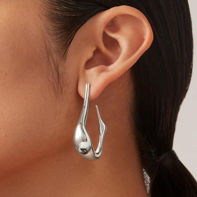 Gold Plated Sterling Silver Studs – Geometric Irregular Lines