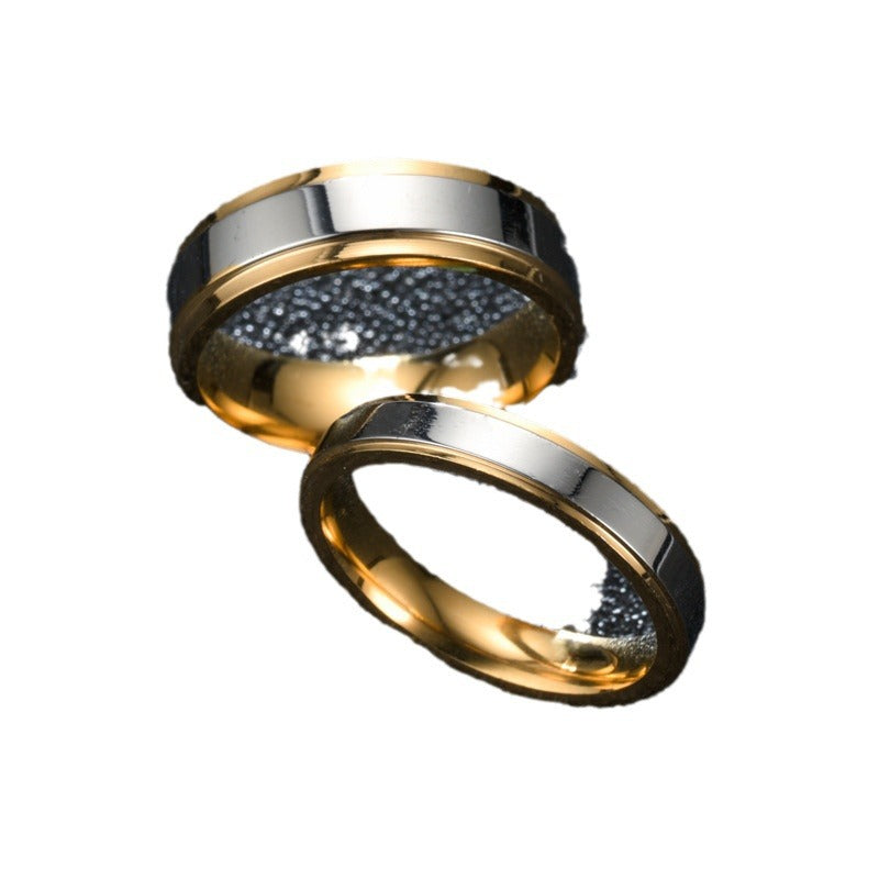 Gold Mirror Floral Couple Ring – His & Hers