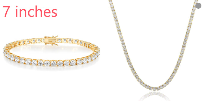 18K White Gold Plated Tennis Necklace - Luxury Zircon Statement Piece