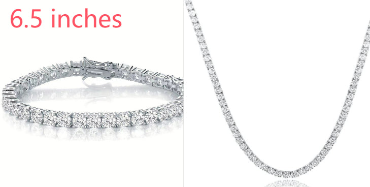 18K White Gold Plated Tennis Necklace - Luxury Zircon Statement Piece