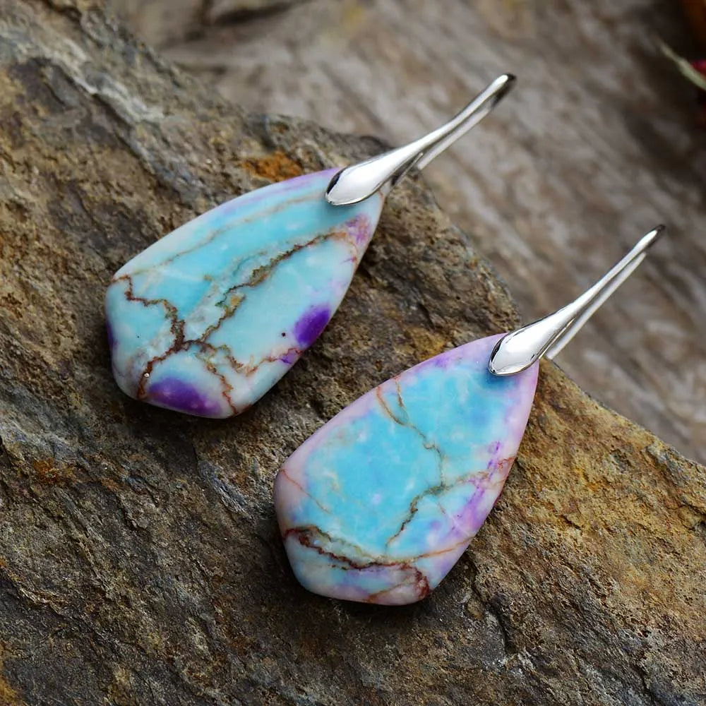 Handcrafted Jasper Stone Drop Earrings