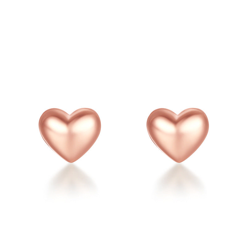 18K Gold Heart Stud Earrings