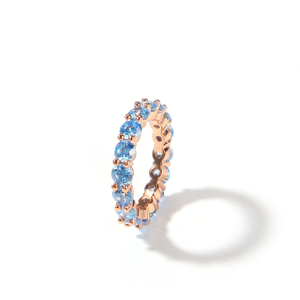 Colored Zirconia Row Ring