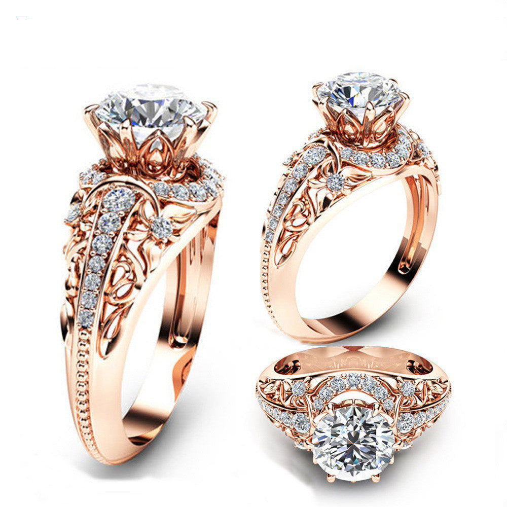 14K Rose Gold Micro-Set Diamond Ring – Women's