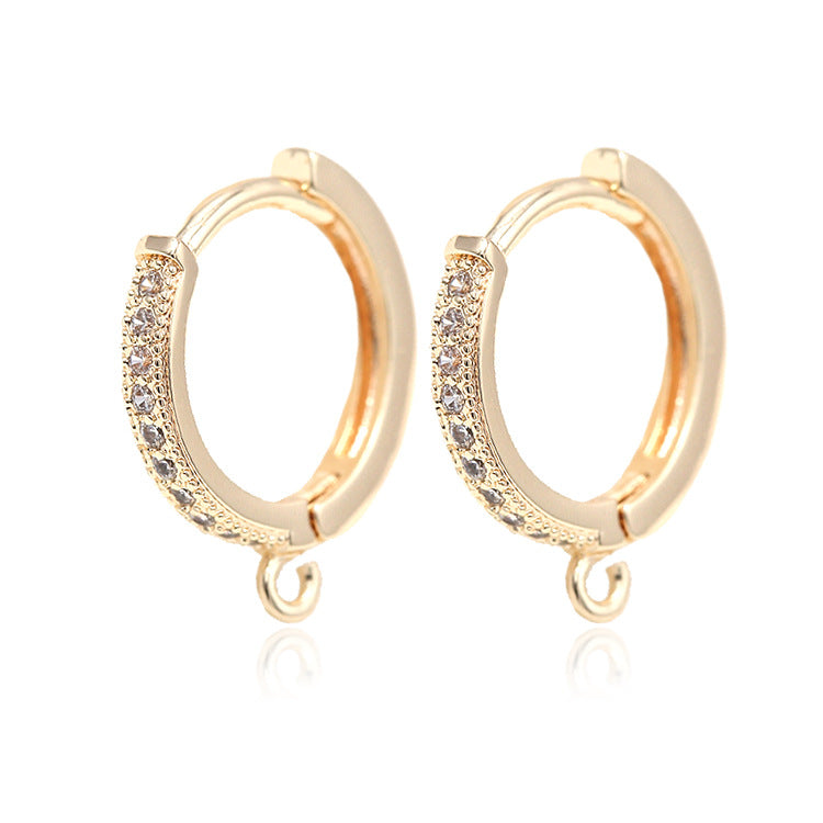 Gold Zircon U-Shape Ear Clips – Micro Pavé Hoop Earrings