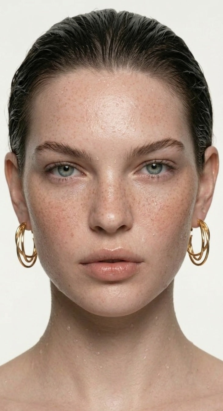 Multi-Line Hoop Earrings – Gold-Plated Brass