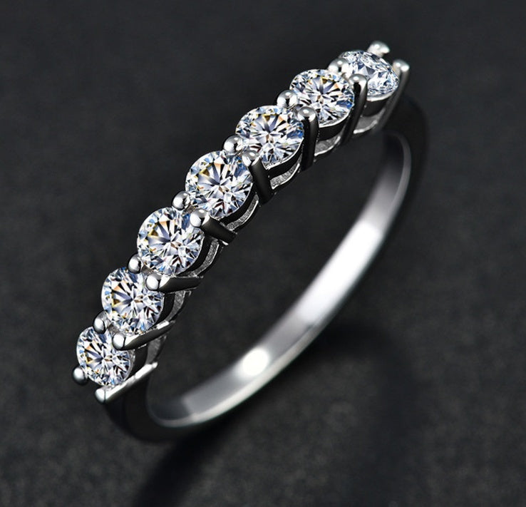 Moissanite Eternity Band – 925 Sterling Silver