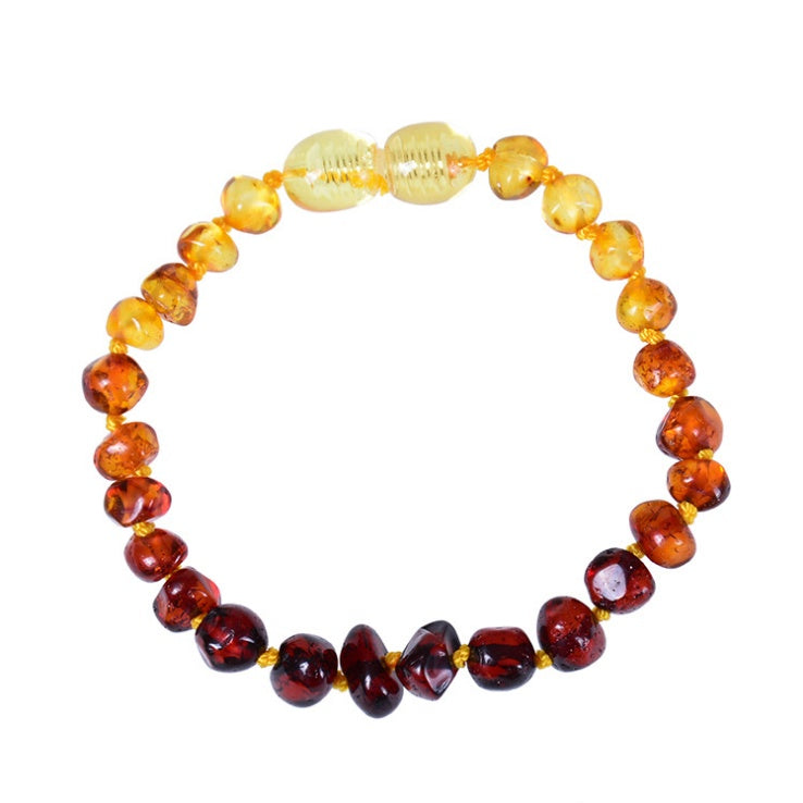 Baltic Amber Baby Bracelet – Natural Irregular Beads, Infant Teething