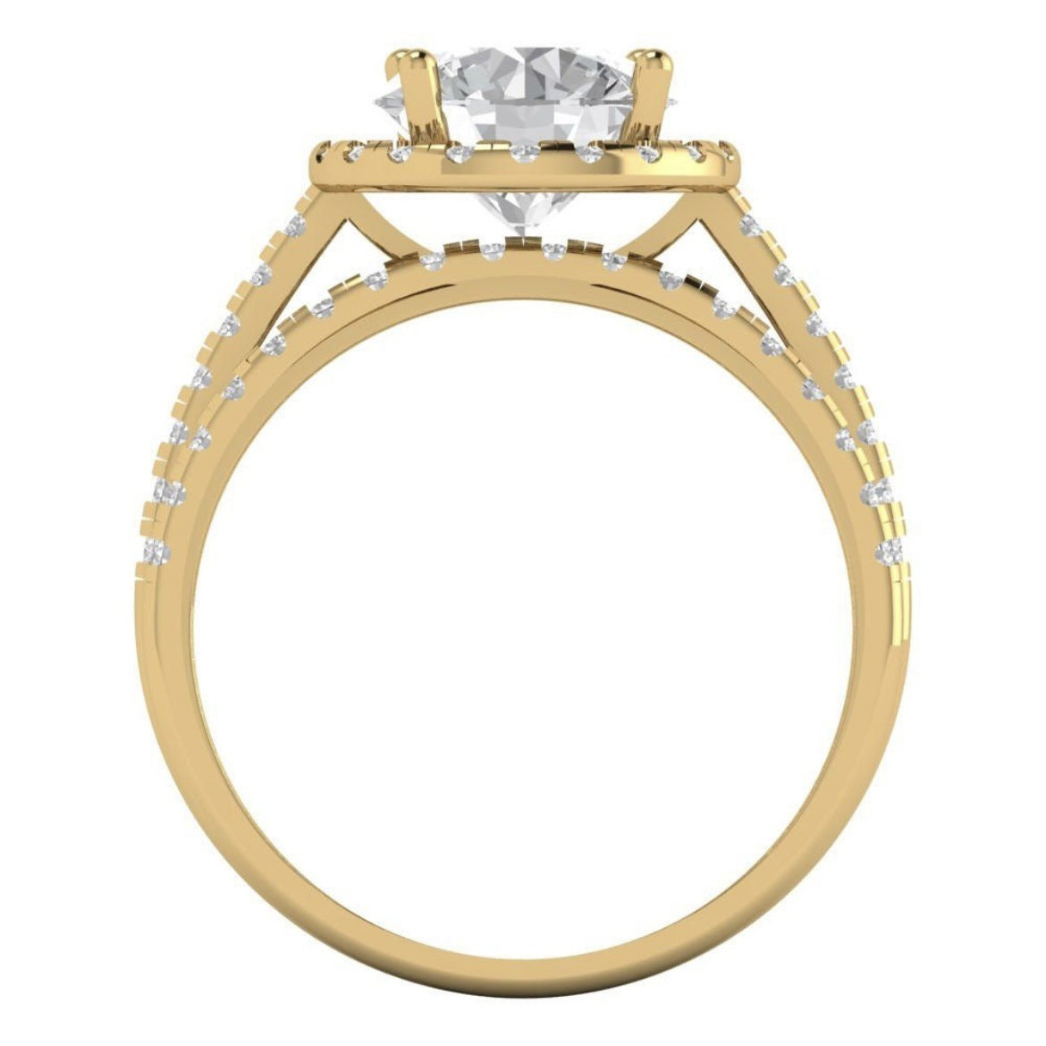 Gold Halo Diamond Solitaire Ring – Classic Luxury