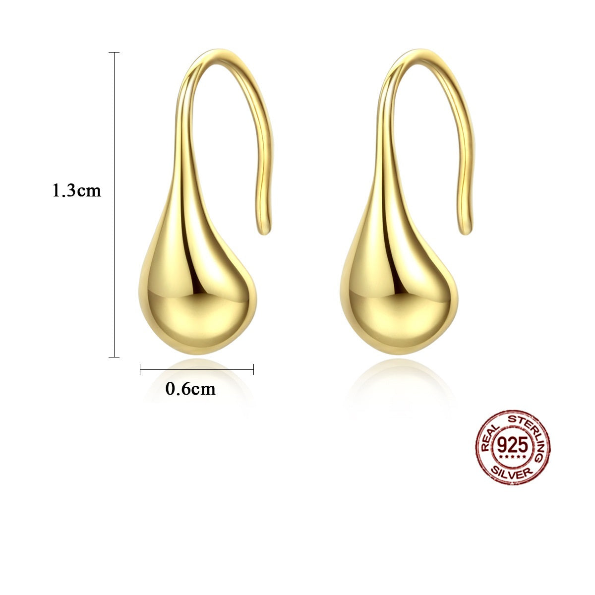 Waterdrop Drop Earrings – 925 Sterling Silver, Gold & Silver, Women's Fine Jewelry