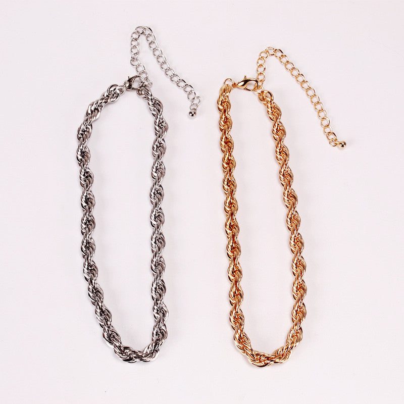 Luxury Gothic Twisted Chain Choker - Bold Statement Necklace