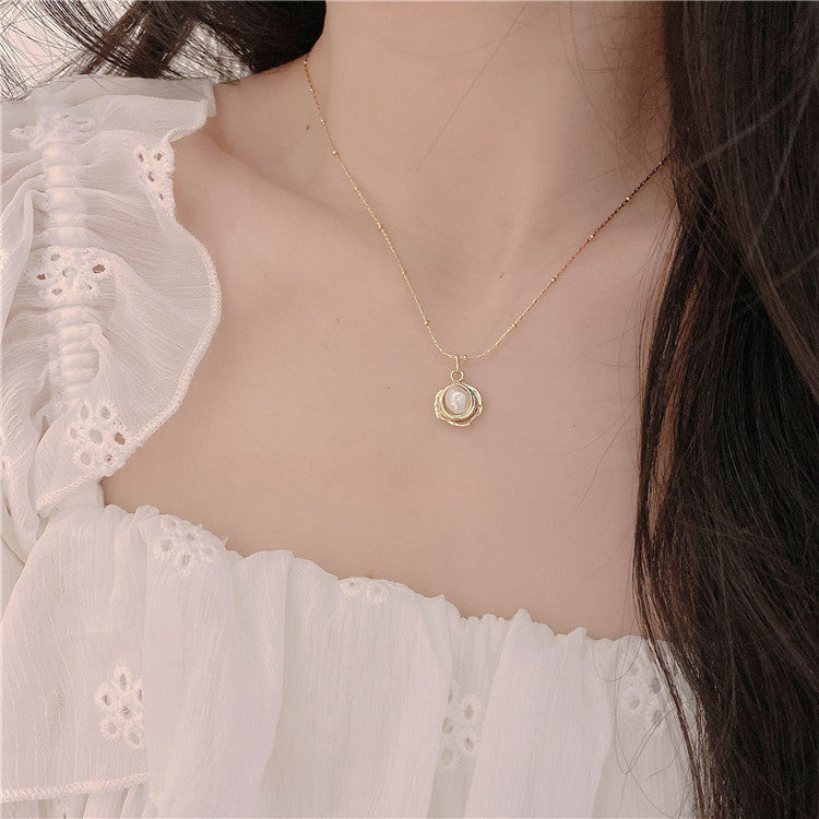 Baroque Freshwater Pearl Necklace – Gold, Titanium Steel, Retro Temperament