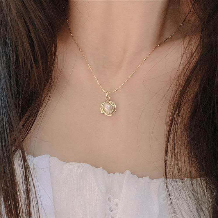 Baroque Freshwater Pearl Necklace – Gold, Titanium Steel, Retro Temperament