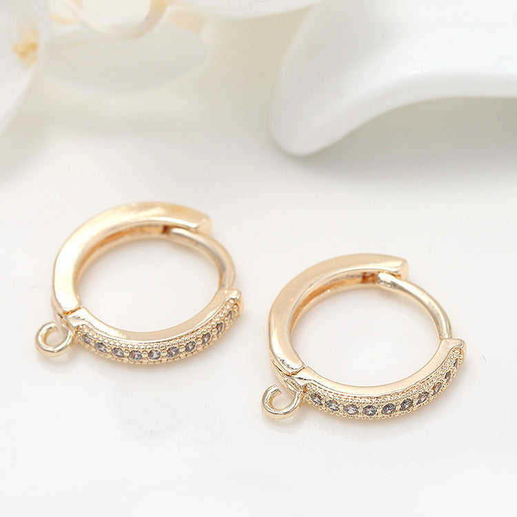 Gold Zircon U-Shape Ear Clips – Micro Pavé Hoop Earrings