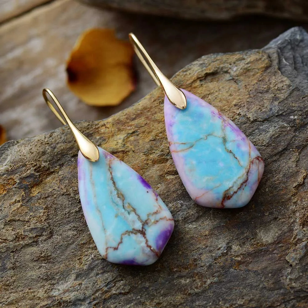 Handcrafted Jasper Stone Drop Earrings