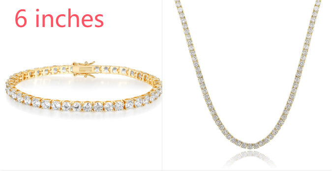 18K White Gold Plated Tennis Necklace - Luxury Zircon Statement Piece