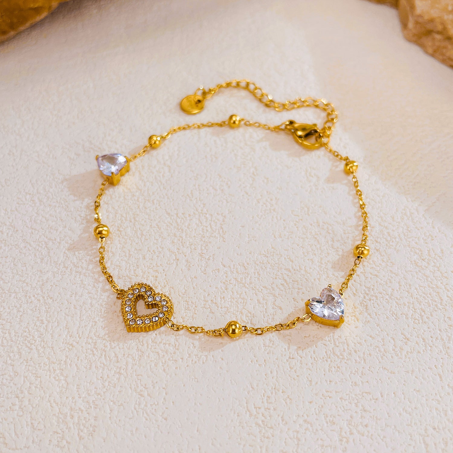 Gold-Plated Geometric Bracelet — Polished Stainless Steel