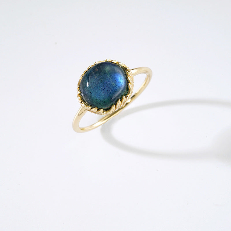 Leaf & Flower Adjustable Ring – Women’s Gold Plated