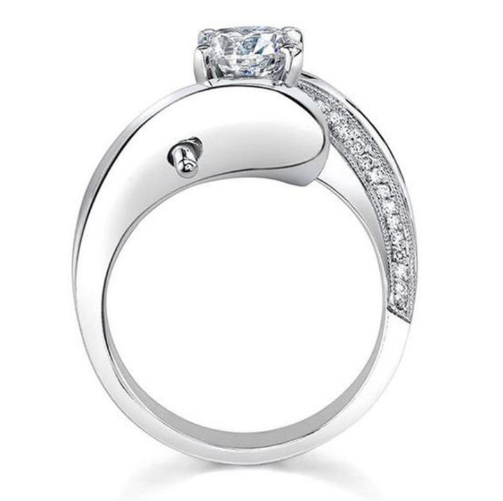 White Zircon Engagement Ring